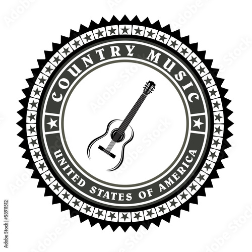 Vintage label country music vector