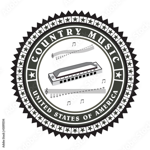 Vintage label country music vector