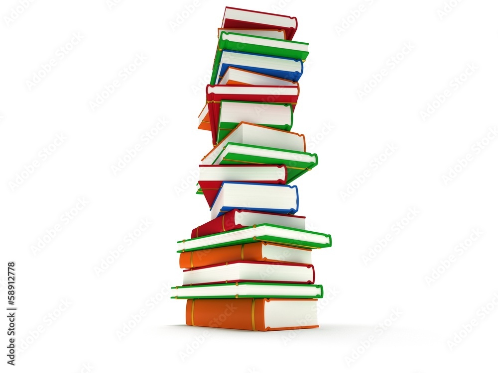 Stack of Books on white background. 3d render Stack of Books on white background. 3d render