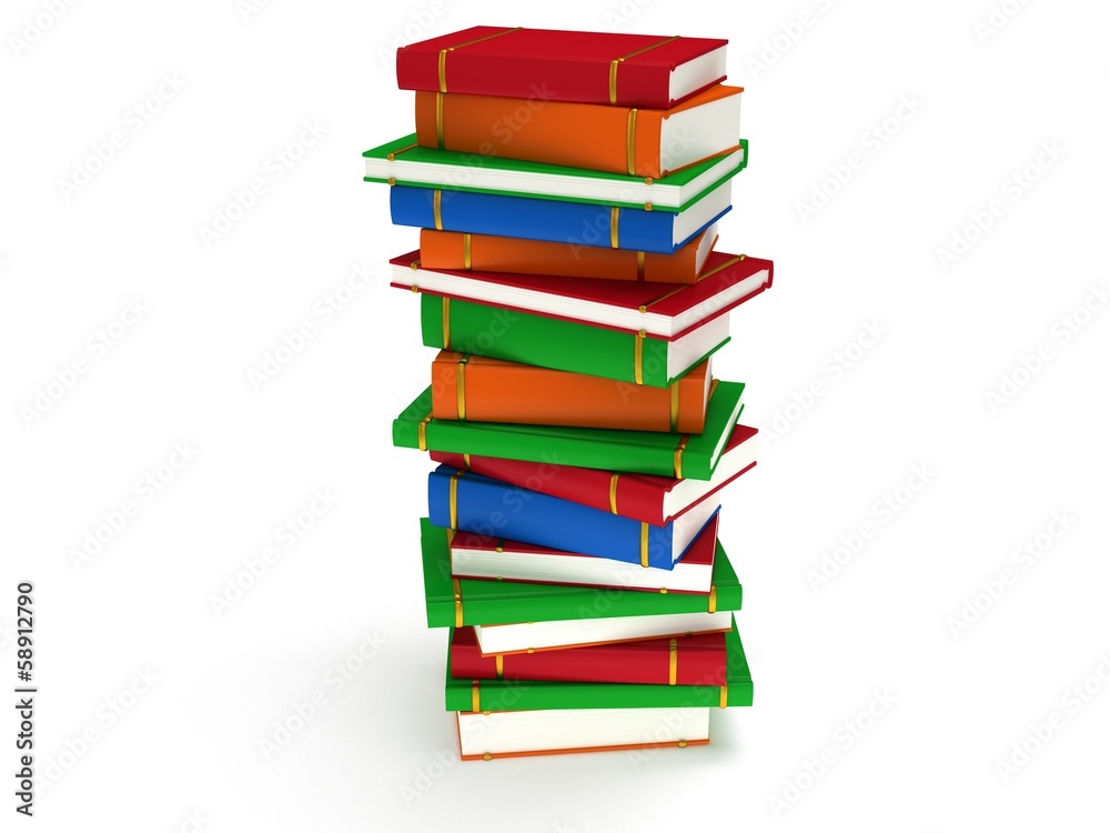 Stack of Books on white background. 3d render Stack of Books on white background. 3d render