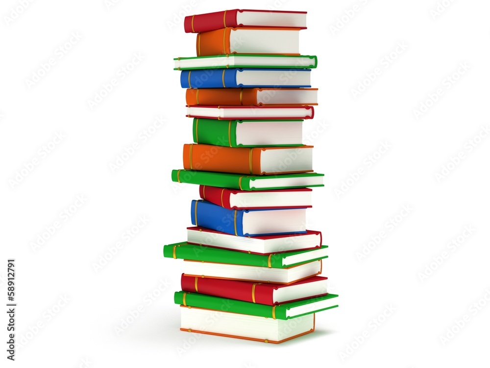 Stack of Books on white background. 3d render Stack of Books on white background. 3d render