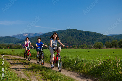 Healthy lifestyle - family cycling