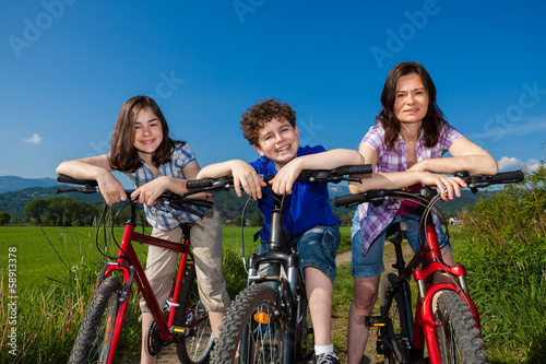 Healthy lifestyle - family cycling