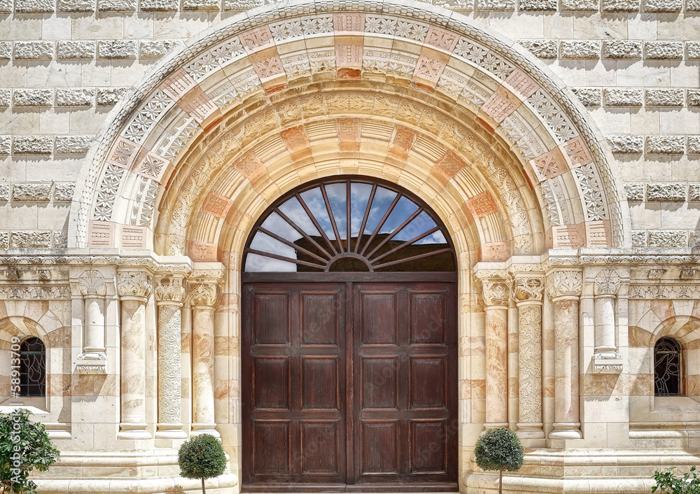 The entrance to the Dormition Abbey in Jerusalem