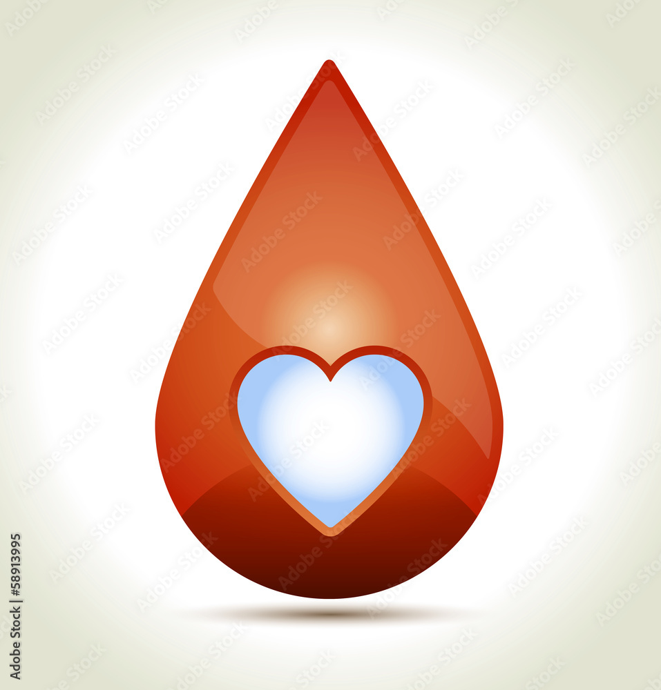 Drop of Blood with heart