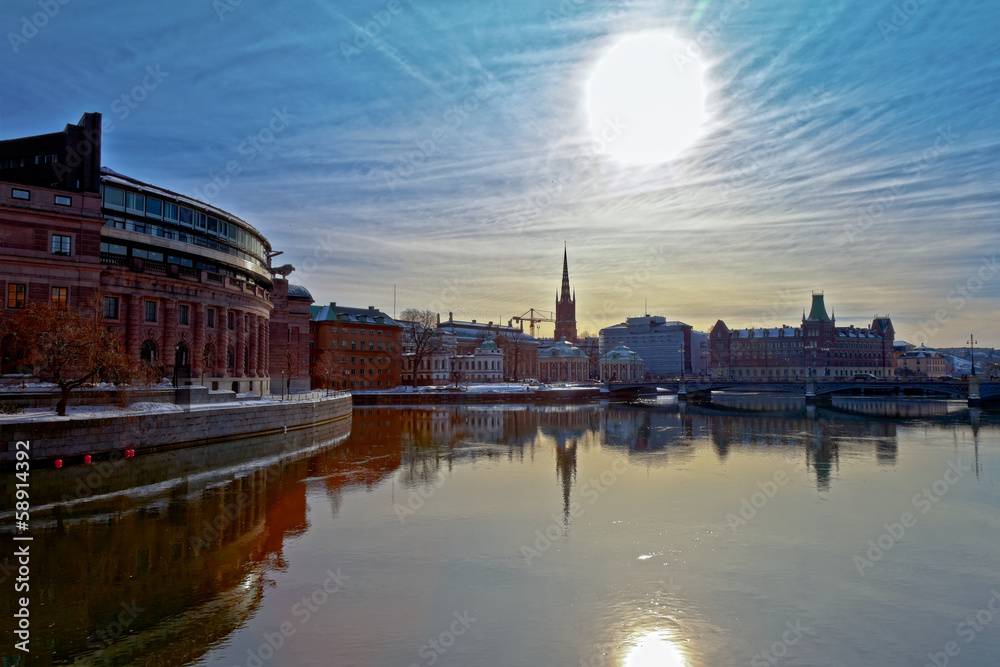 Fototapeta premium View of the beautiful architecture of Stockholm, Sweden.