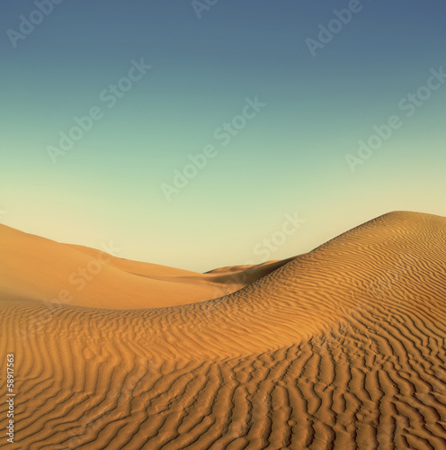 evening desert landscape - vintage retro style