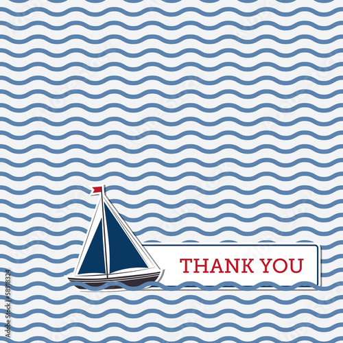 Thank you greeting card with boat