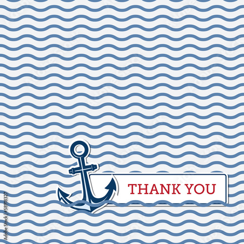 Thank you greeting card with anchor