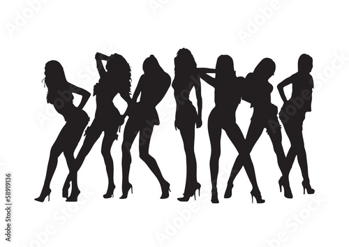 Sexy girls silhouette. Vector.