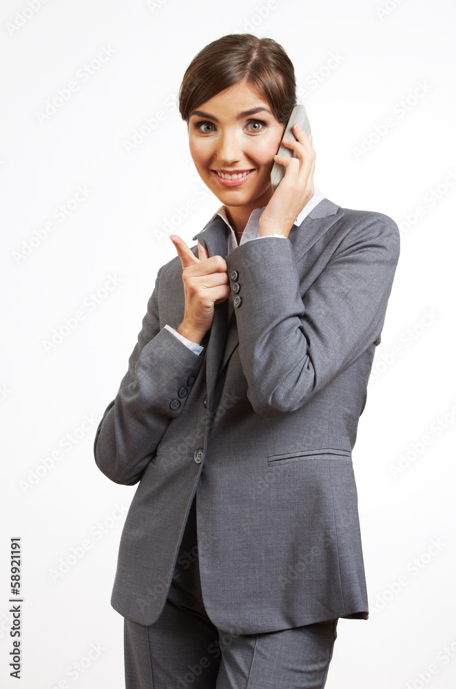 Business woman portrait isolated on white