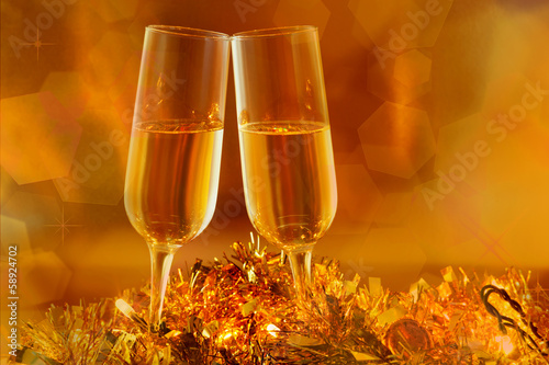 Brindis en navidad con cava