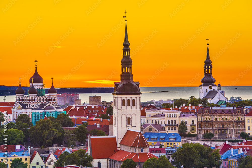 Fototapeta premium Tallinn Estonia Skyline