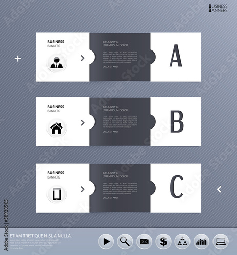 Vector template for business concepts with icons.