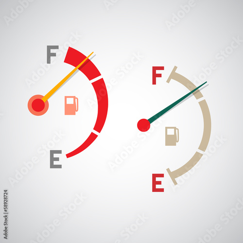 set of two gas tank illustrations