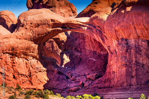 Double Arch Rock Canyon Arches National Park Moab Utah