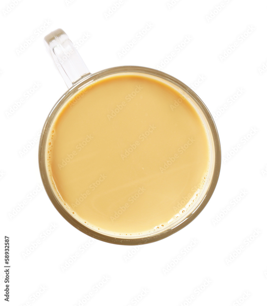 Top view of coffee cup. Isolated over white. Top view of coffee cup. Isolated over white.