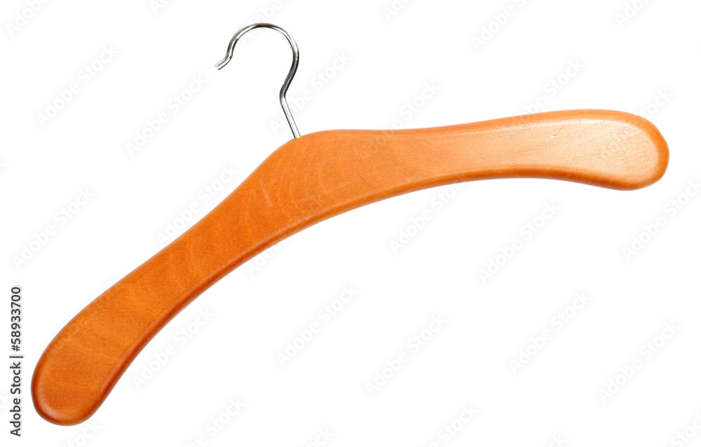 Wooden hanger isolated on white Wooden hanger isolated on white