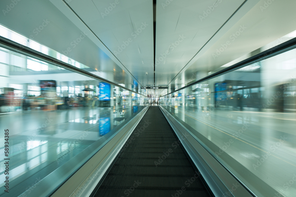 escalator ,interior of airport