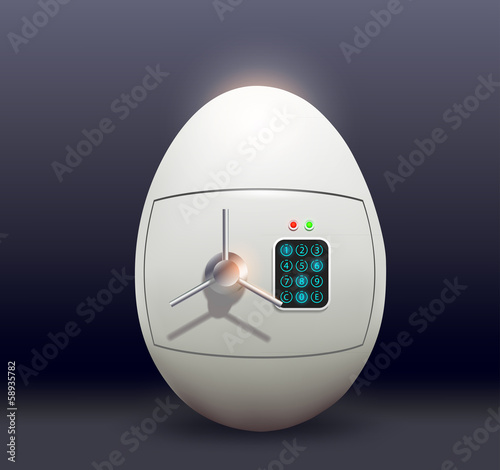 white metal safe as chicken eggs