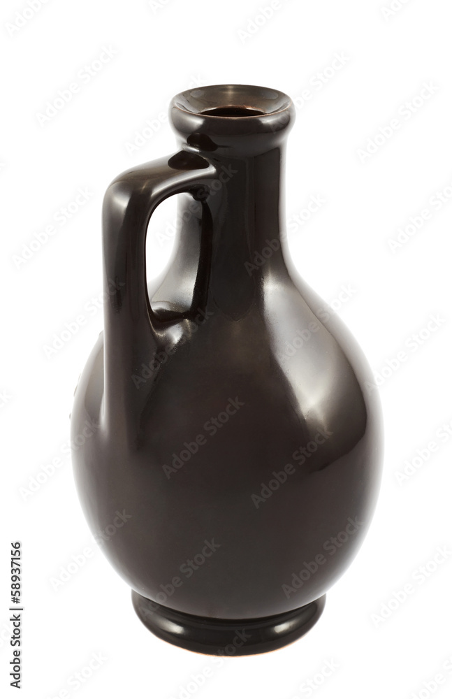 Ceramic glazed black vase