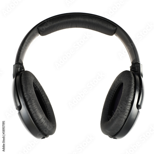 Black headphones isolated