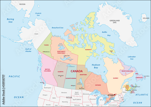 canada administrative map