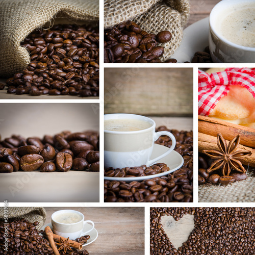 collage aus kaffeebildern