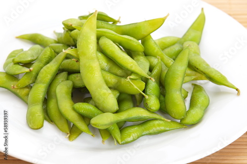 close up of Edamame soy beans