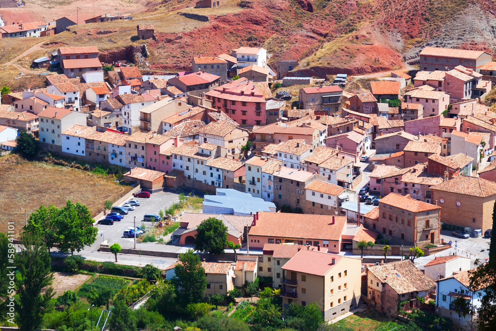  spanish  town in sunny day. Albarracin