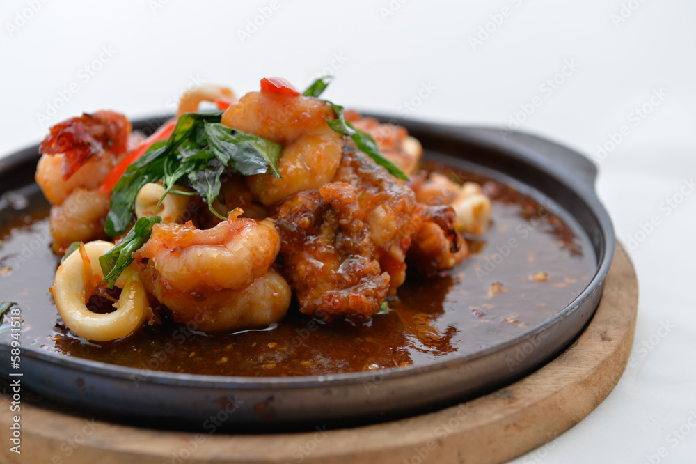 Stir Fried Squid and shrimp with Roasted Chili Paste Stir Fried Squid and shrimp with Roasted Chili Paste