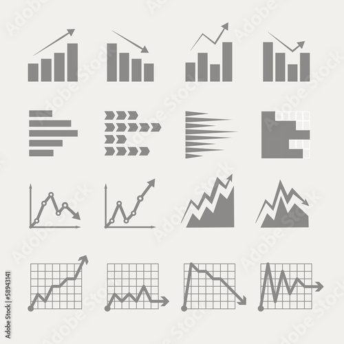 Graphic business ratings and charts collection. infographic elem