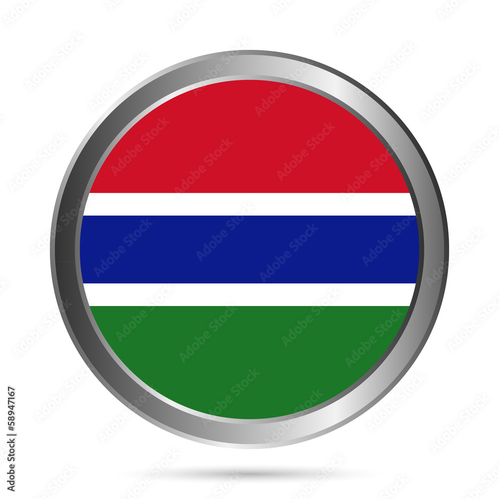 Gambia flag button. Gambia flag button.