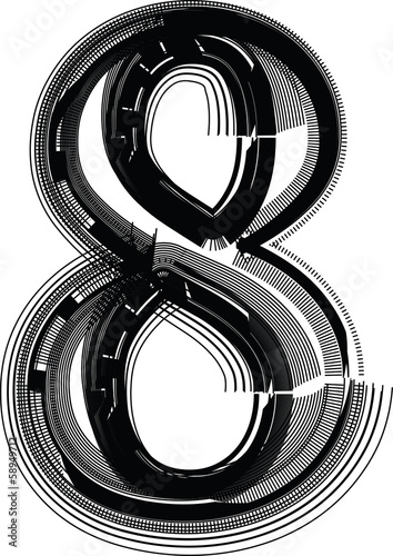 Font illustration NUMBER 8