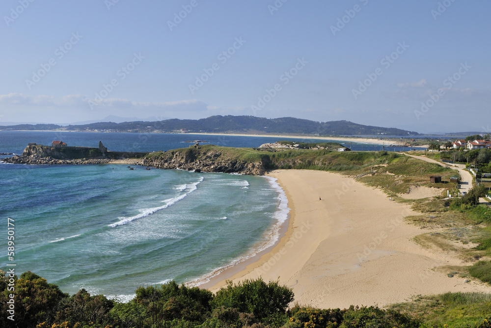 landscape of the southern beaches of the Rias Baixas, Spain