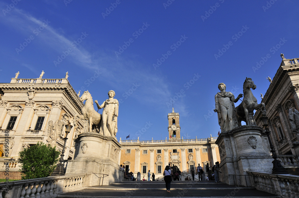 The Capitoline Hill & Michelangelo square design. Il Campidoglio