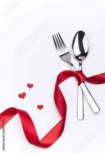 Celebration set with fork and spoon