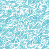 Seamless wave hand-drawn pattern
