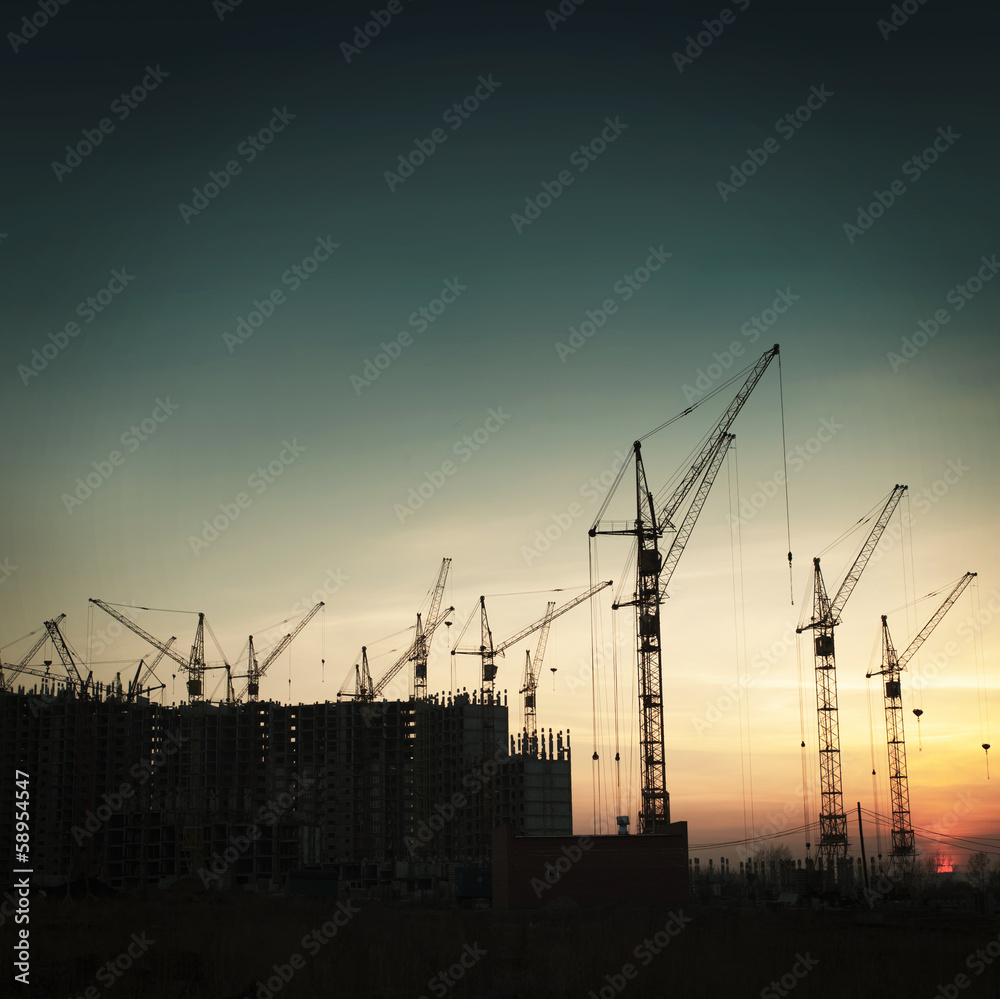 Fototapeta premium Crane at a construction site