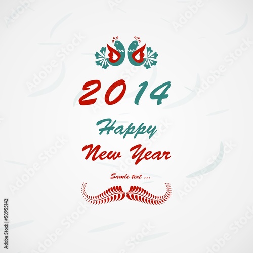 Happy New Year lettering Greeting Card. Vector illustration.