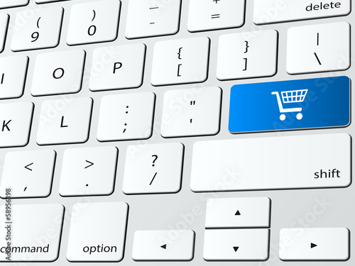 Online shopping cart computer keyboard icon