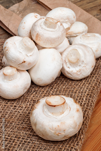 Raw Button Mushrooms