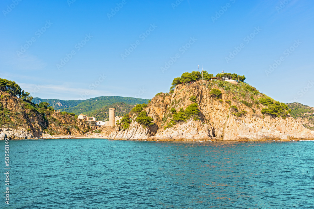 Fototapeta premium Medieval castle in Tossa de Mar, Spain