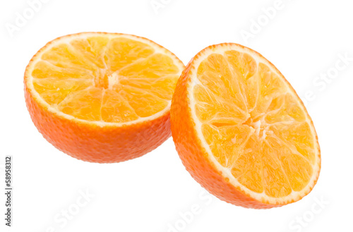 orange slices on white background