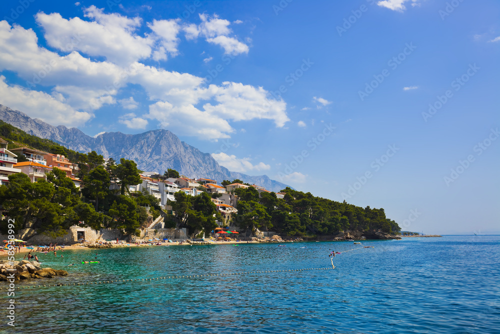 Fototapeta premium Beach at Baska Voda, Croatia