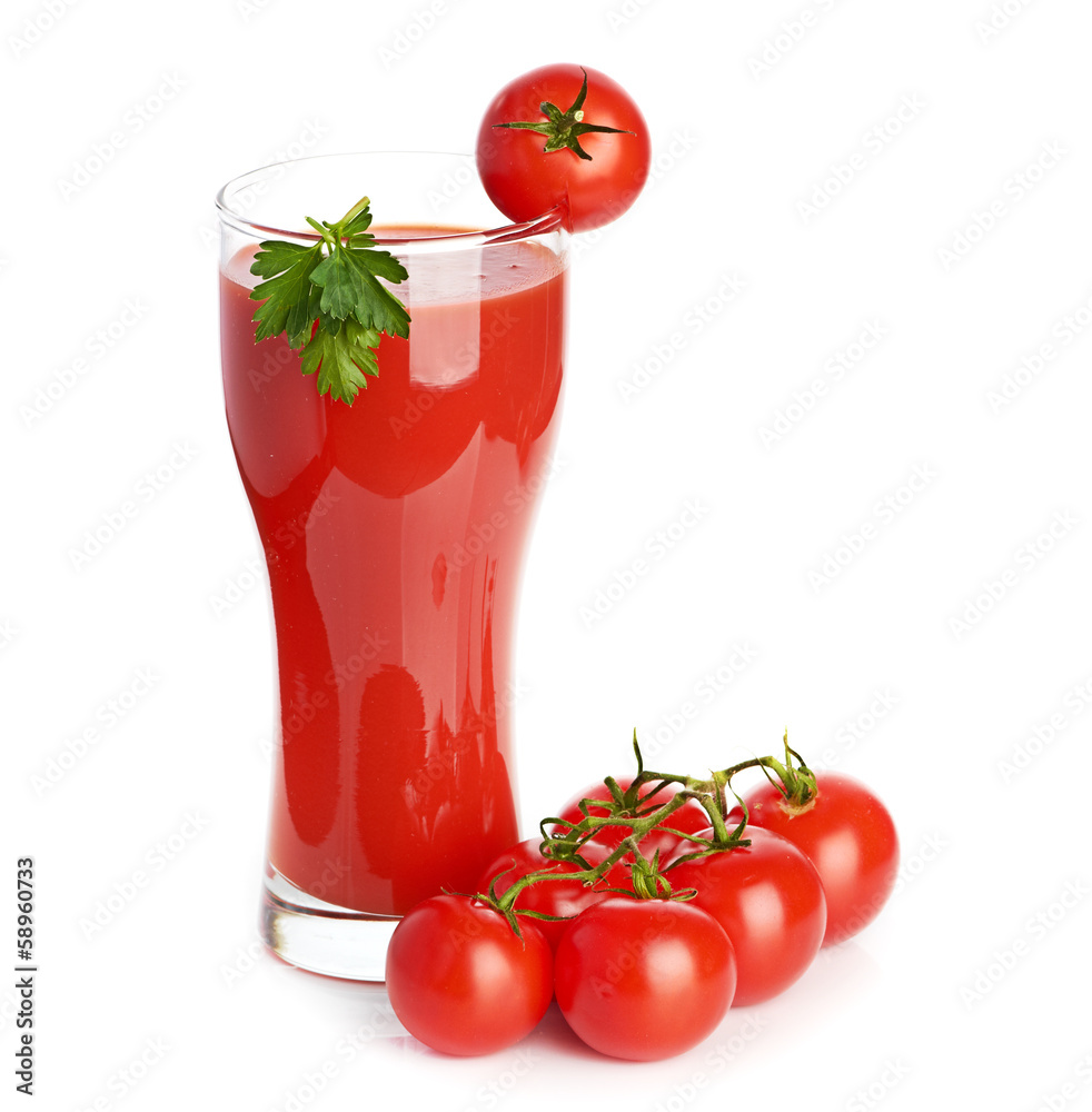 Tomato juice isolated on white background Tomato juice isolated on white background