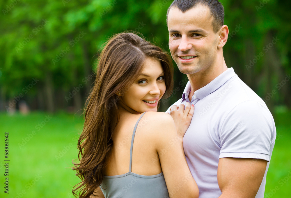 Portrait of embracing couple. Concept of love and relations Portrait of embracing couple. Concept of love and relations