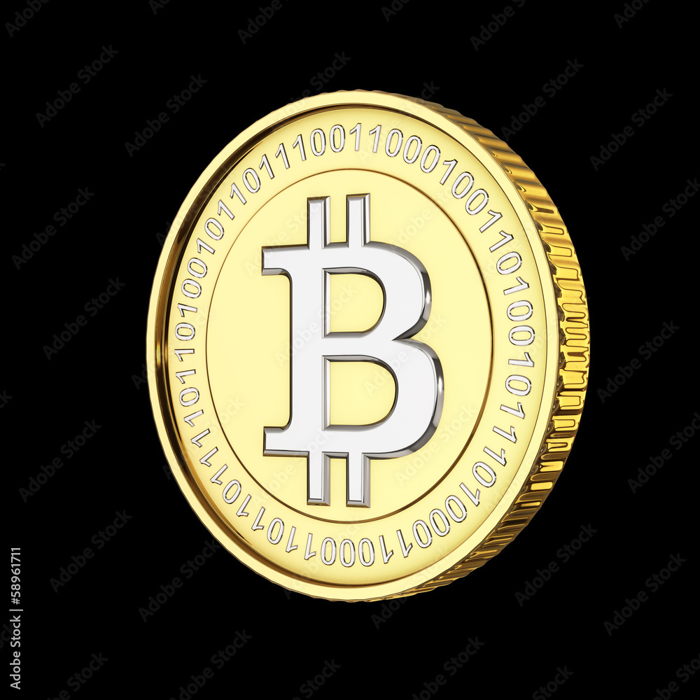 Golden Bitcoin - isolated with clipping path Golden Bitcoin - isolated with clipping path