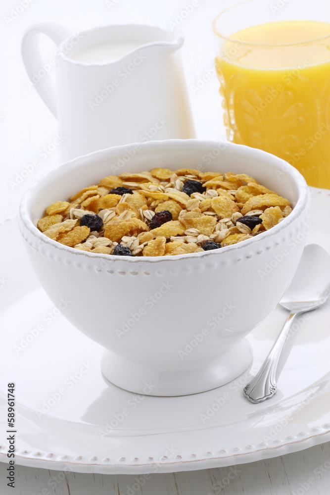 Delicious and healthy muesli cereal Delicious and healthy muesli cereal
