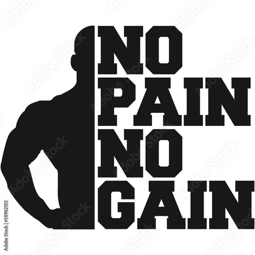No Pain No Gain Bodybuilding Logo Design